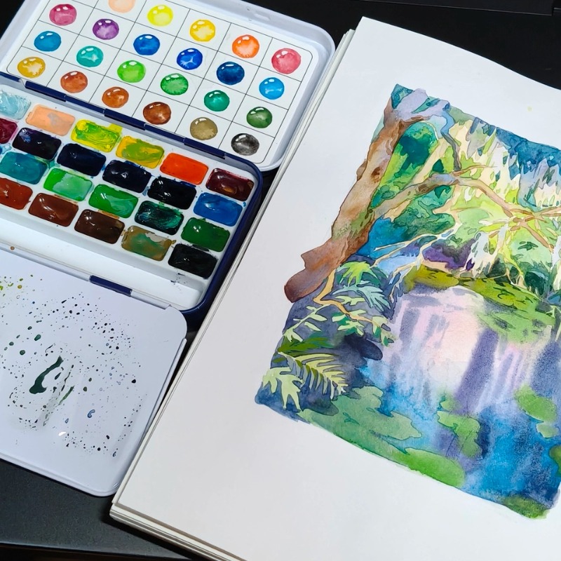 Set de pinturas acuarelables s - Watercolor Paint Set Solid Pigment reseña y precio