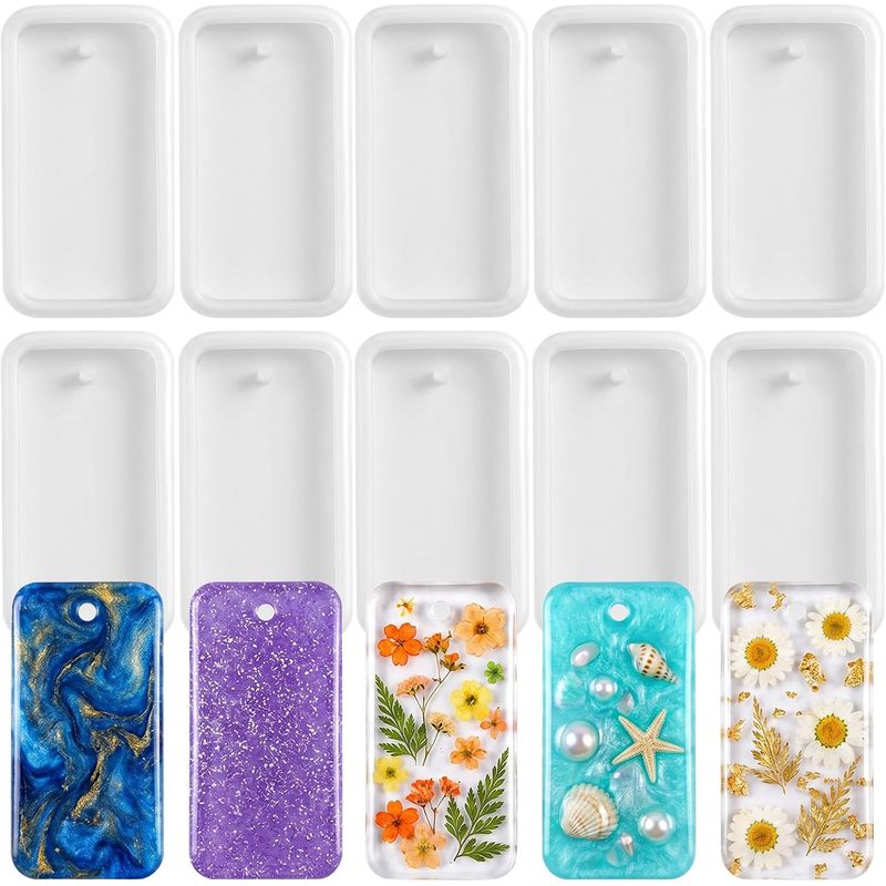 10 moldes para fundir resina y - Silicone Epoxy Resin Molds Set reseña y precio