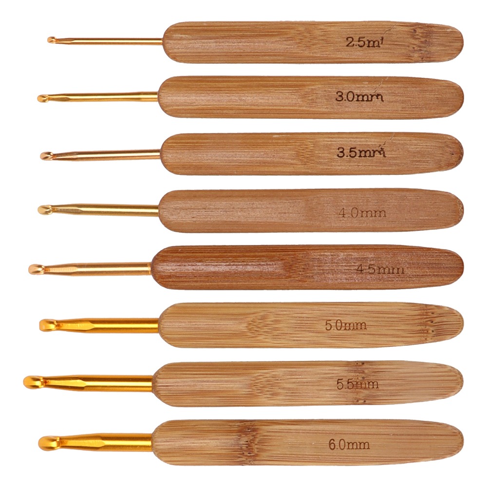 Juego de 8 agujas de ganchillo - Wooden Crochet Hooks Ergonomic Handle reseña y precio