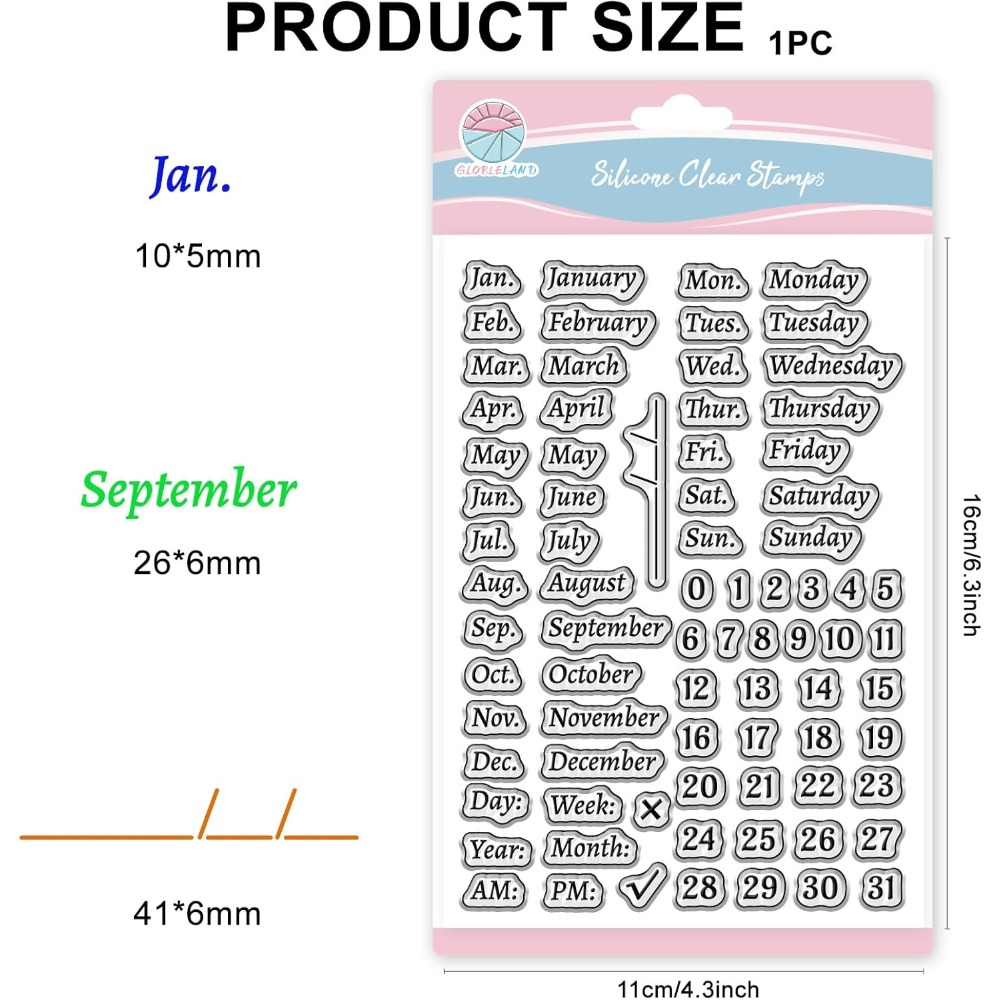 Sello transparente de calendar - Clear Silicone Stamps For Card Making reseña y precio