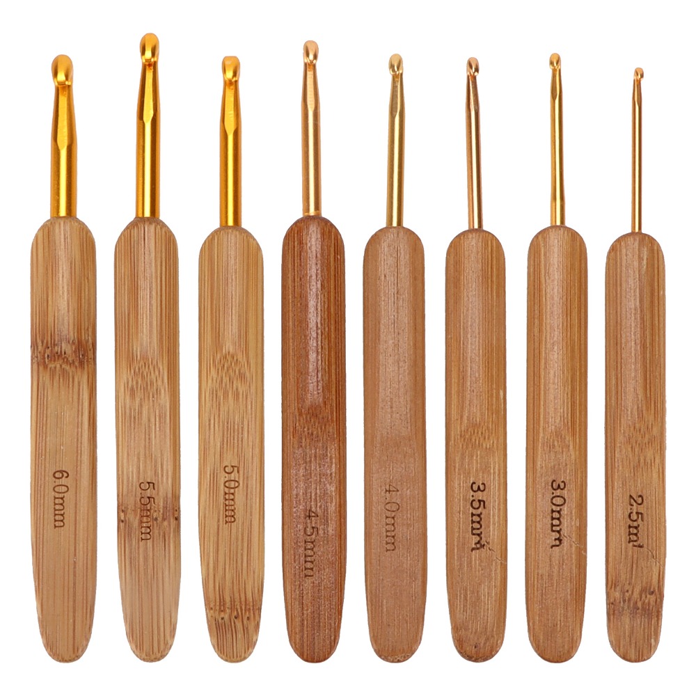 Juego de 8 agujas de ganchillo - Wooden Crochet Hooks Ergonomic Handle reseña y precio