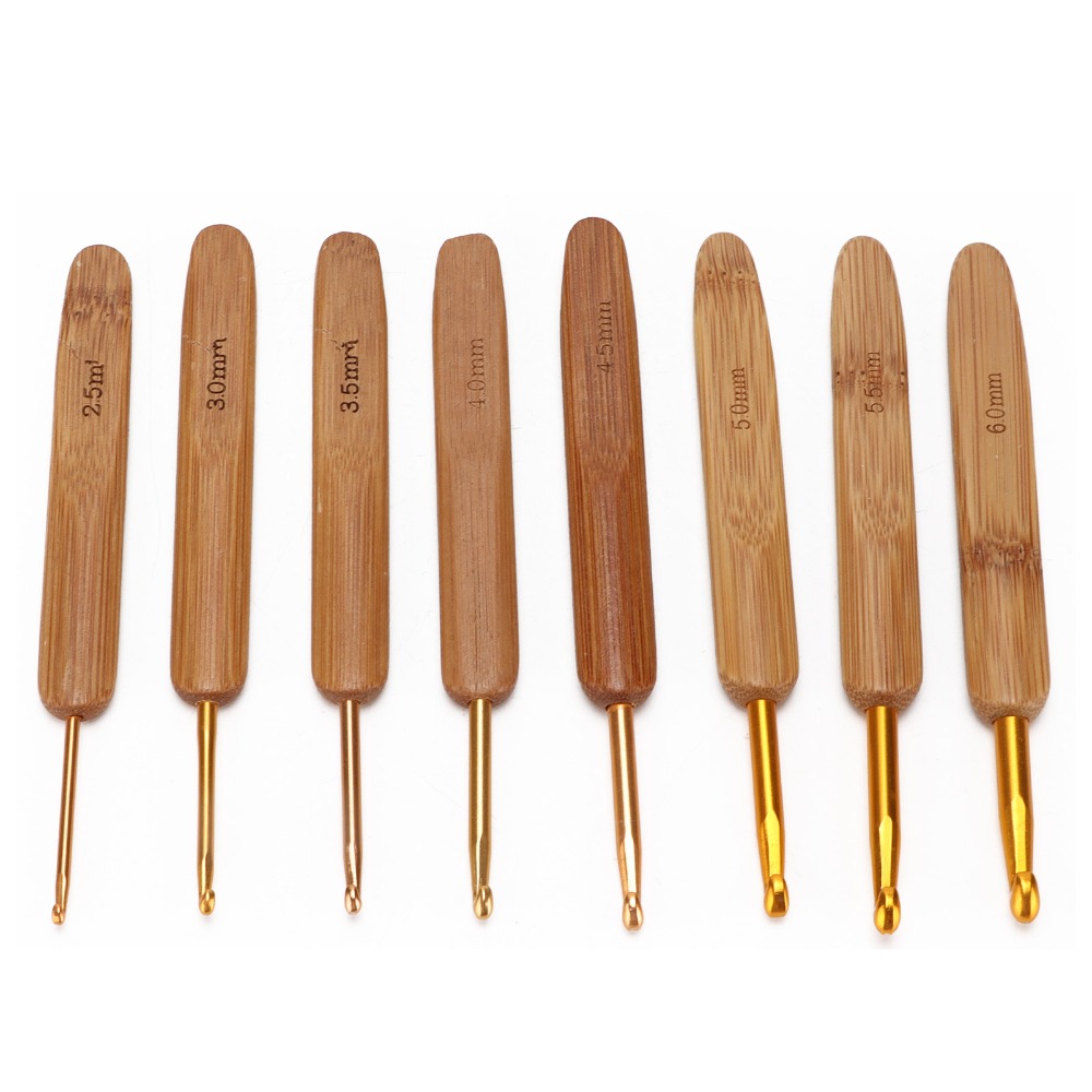 Juego de 8 agujas de ganchillo - Wooden Crochet Hooks Ergonomic Handle reseña y precio